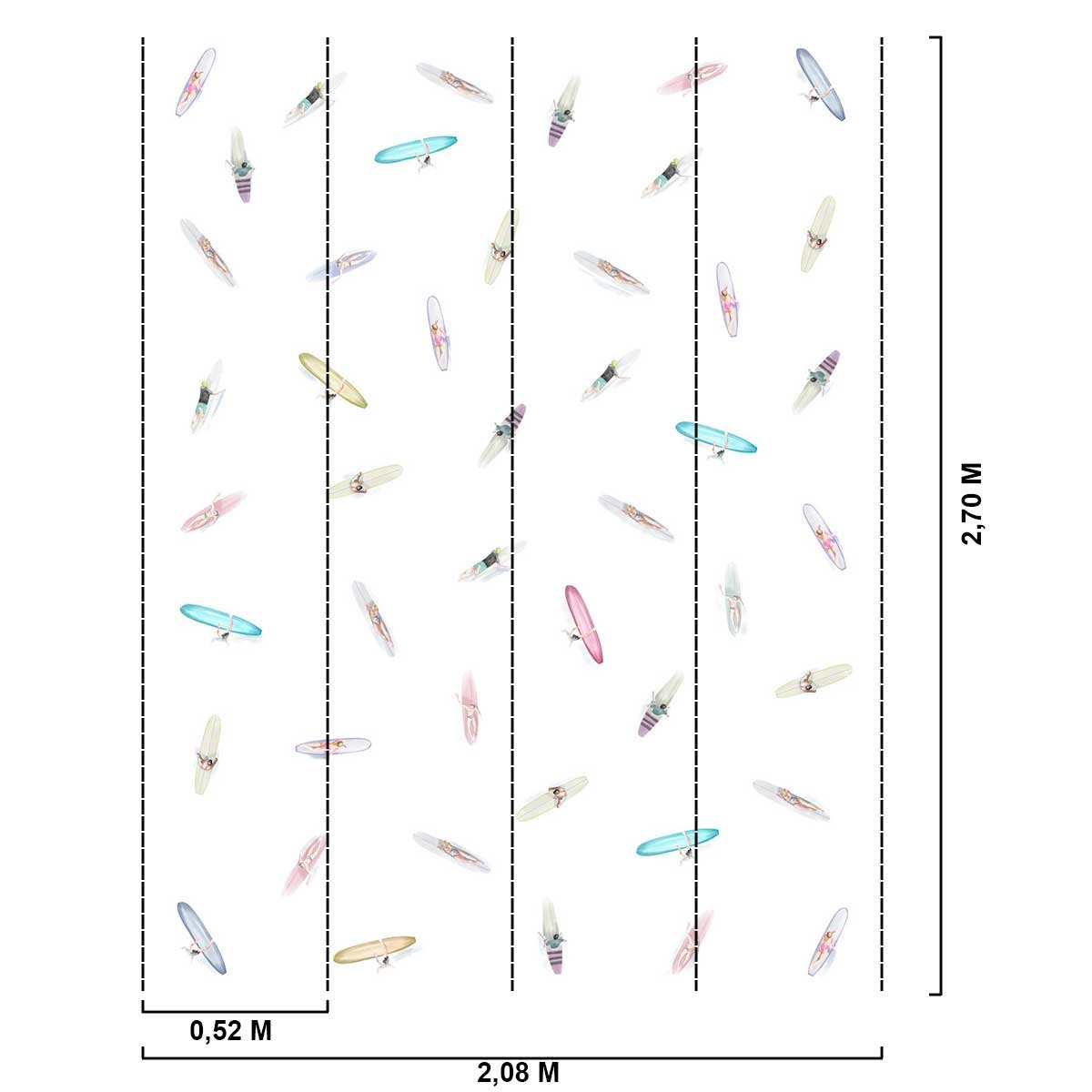 Papier peint Summer Line up multicolore, HEXOA