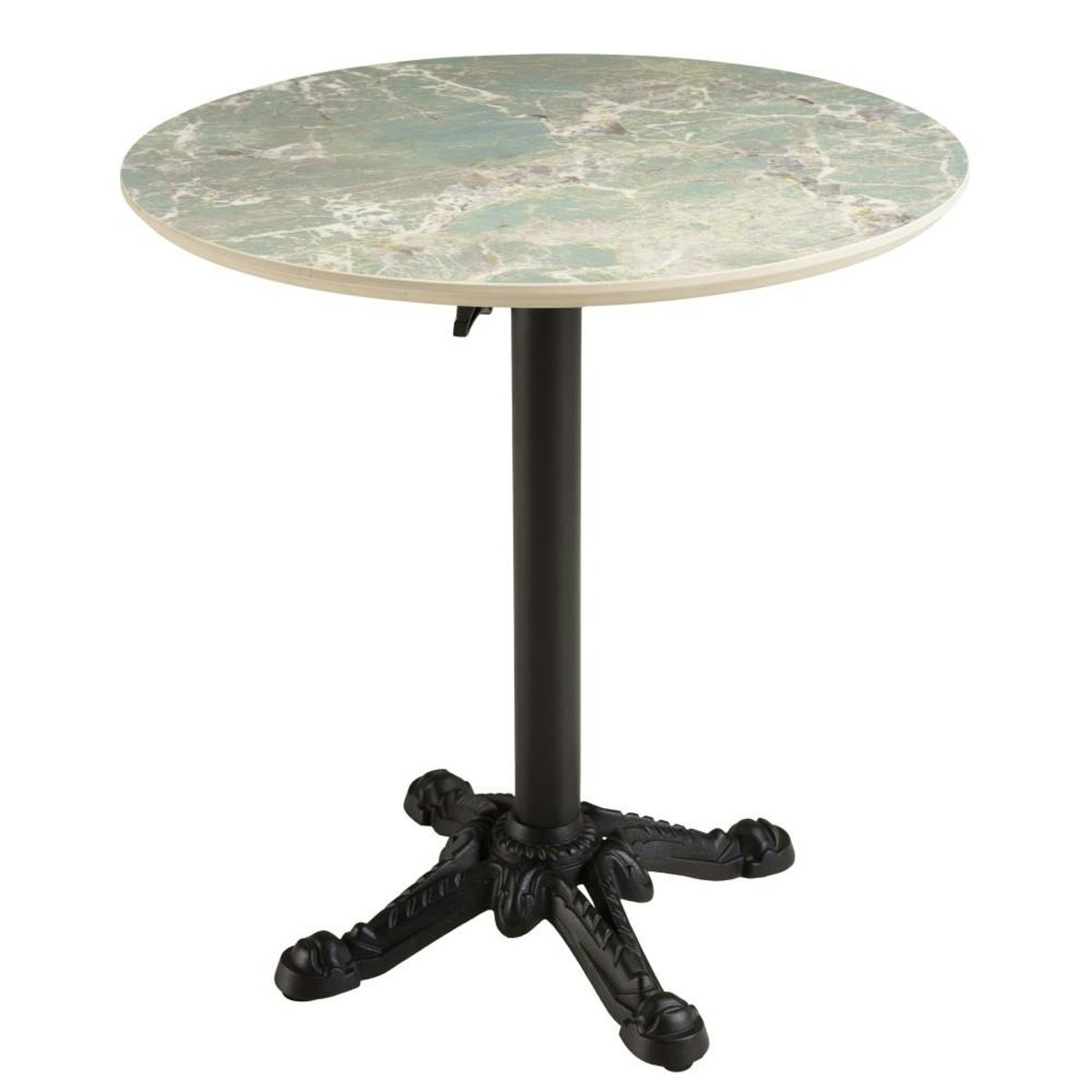 Table bistrot D70cm pliable en céramique marbré vert BELLUNE vert, PIER IMPORT