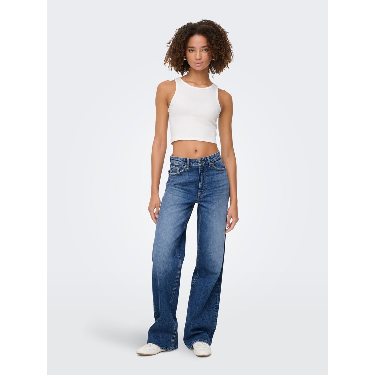 Jean À Jambe Large dark blue denim, ONLY