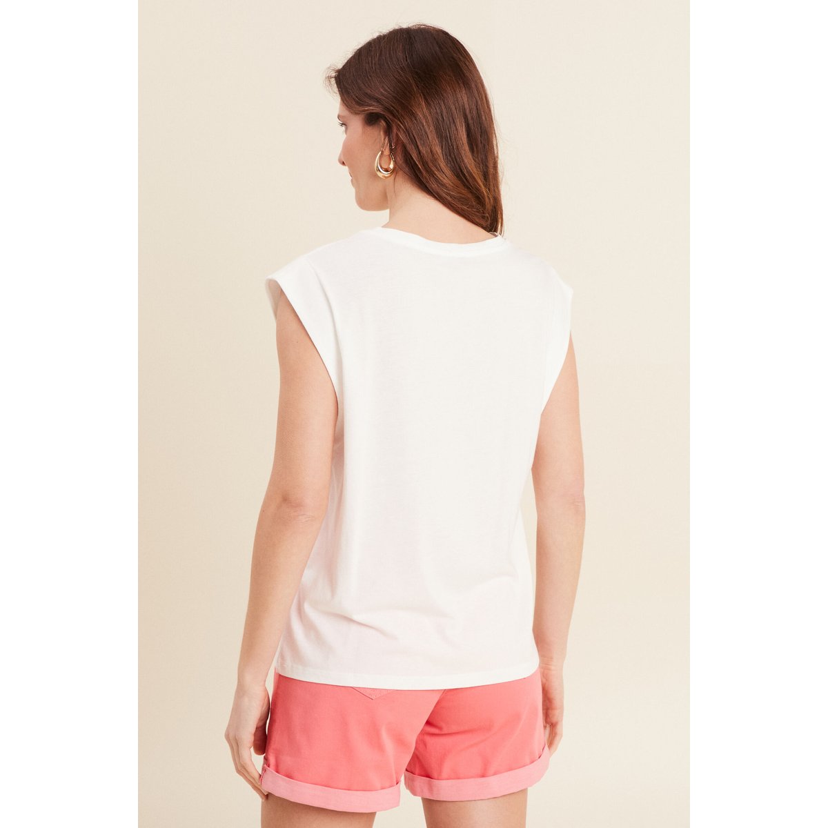 T-shirt sans manches ecru, BREAL