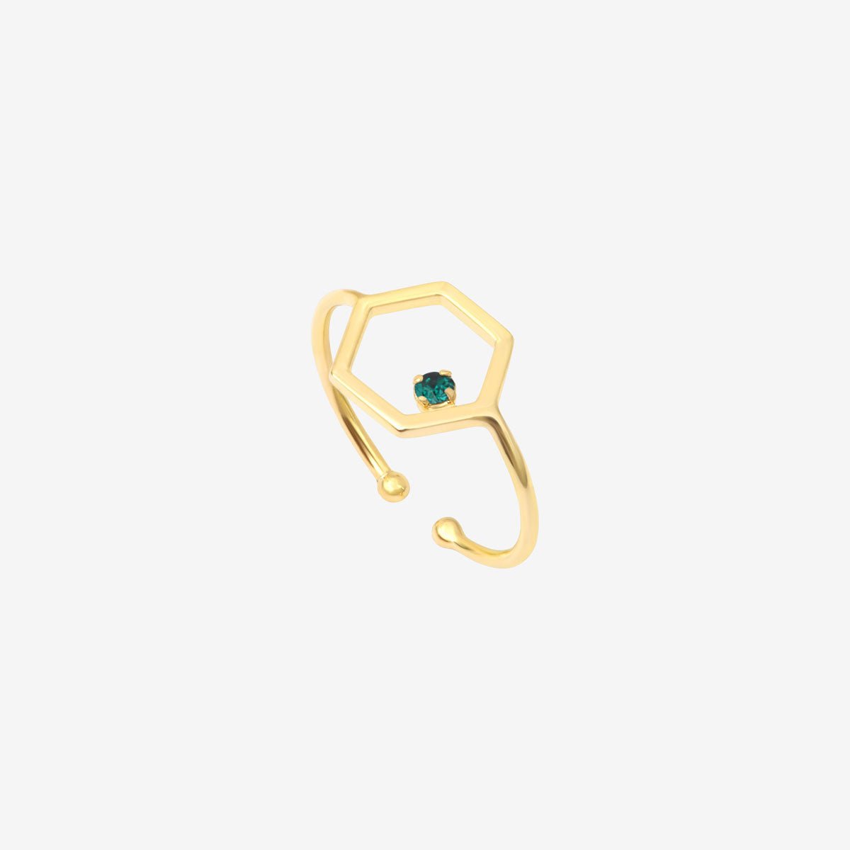 Bague émeraude plaquée or - honey vert, CAROLINE NAJMAN