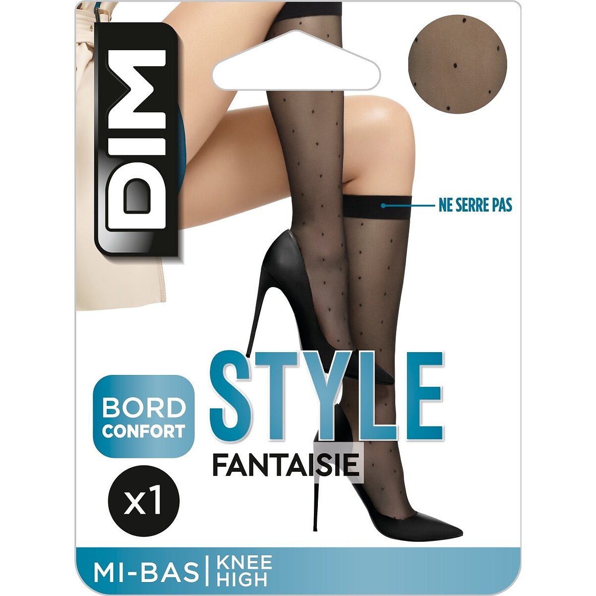 Halbstrumpf mit Plumetis-Effekt STYLE schwarz, DIM
