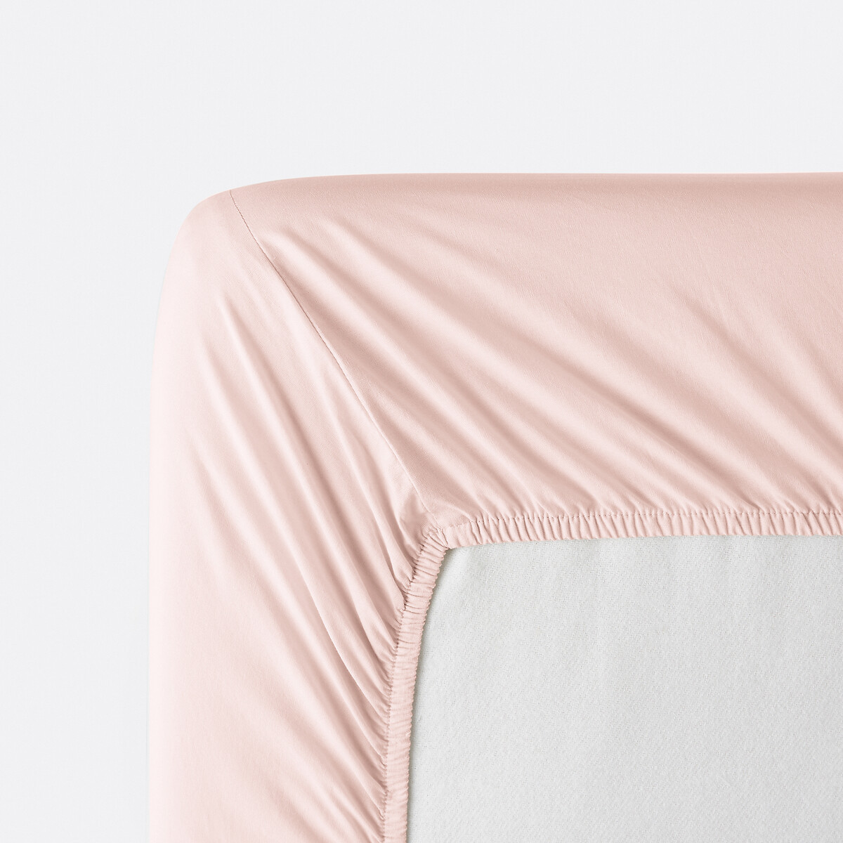 Drap-housse enfant uni, en coton lavé, bonnet 30 cm, KUMCO nude, LA REDOUTE INTERIEURS