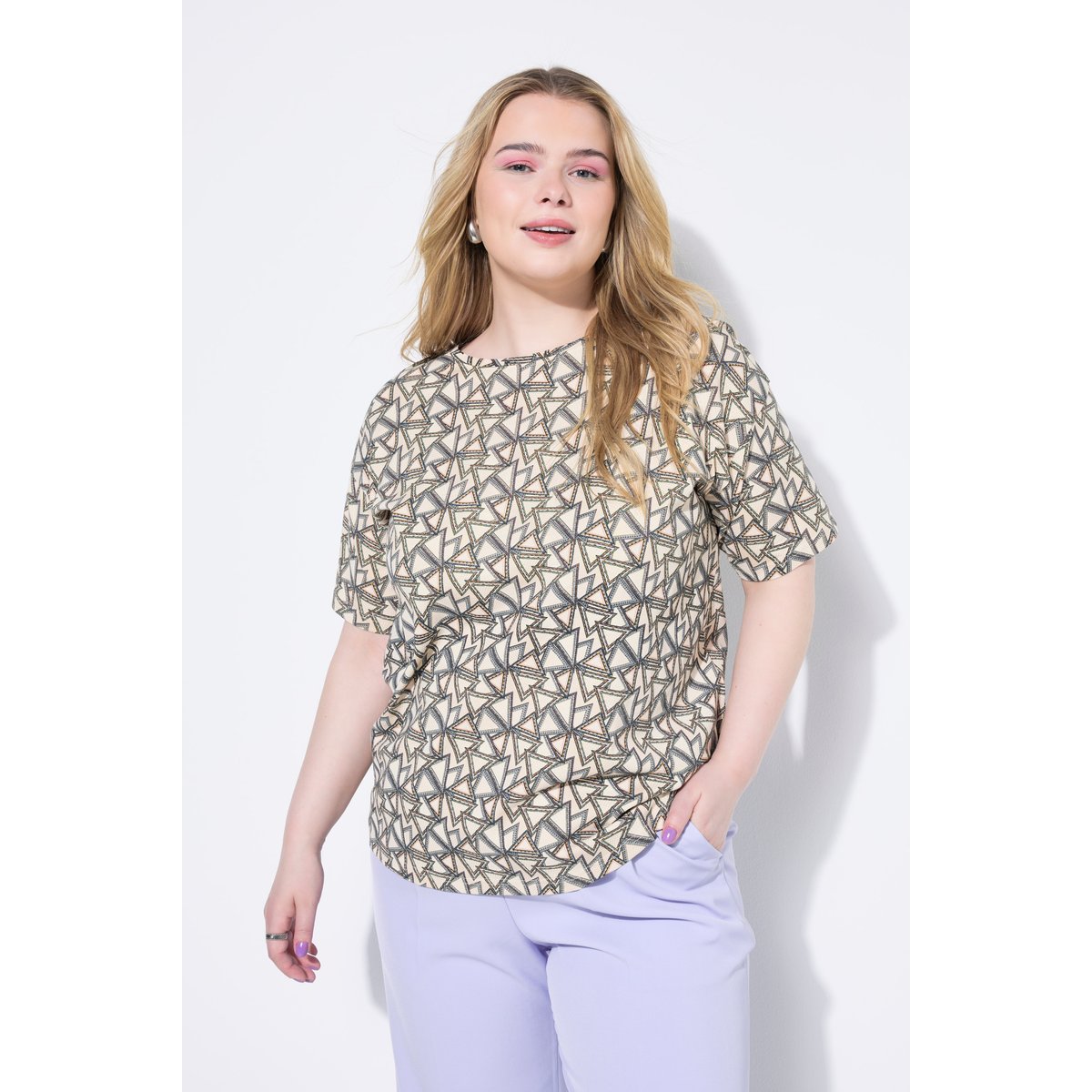 T-shirt oversize, motif graphique beige clair, STUDIO UNTOLD