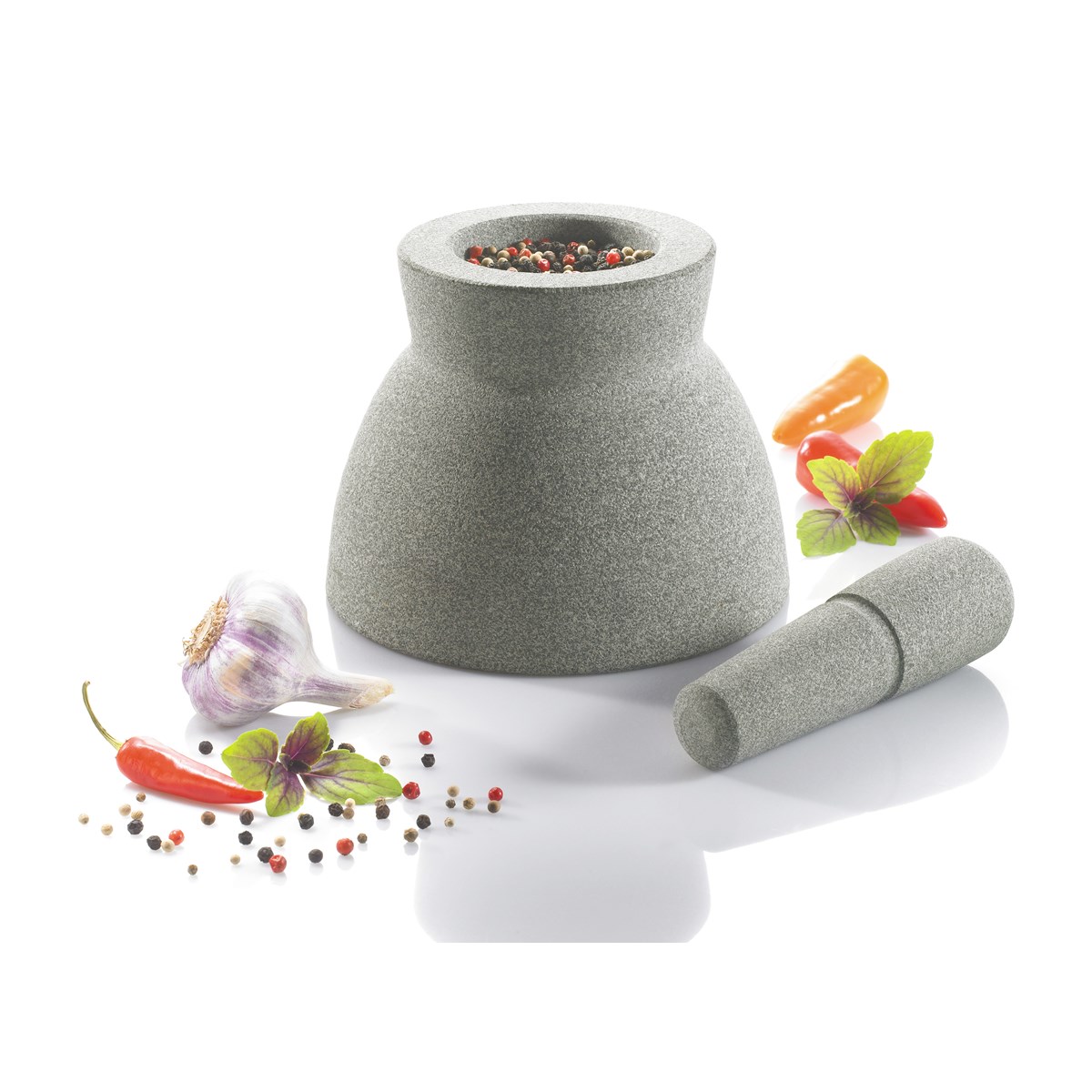 Mortier en granit 17 cm CRUNCHY gris, GEFU