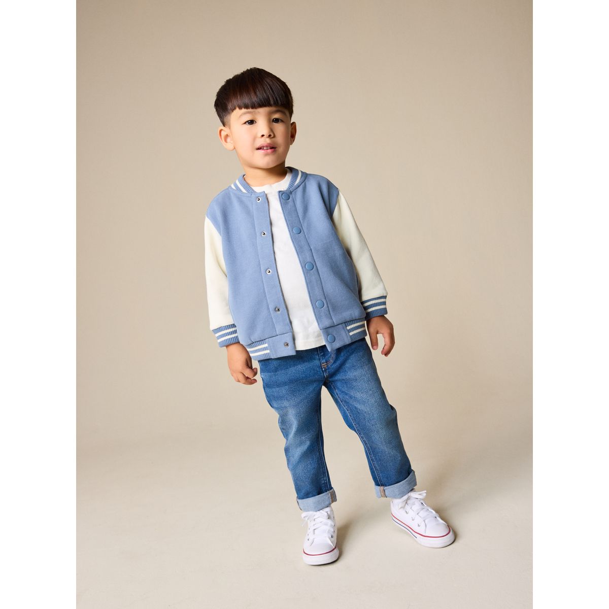 Blouson aviateur en jersey bleu/écru, NEXT
