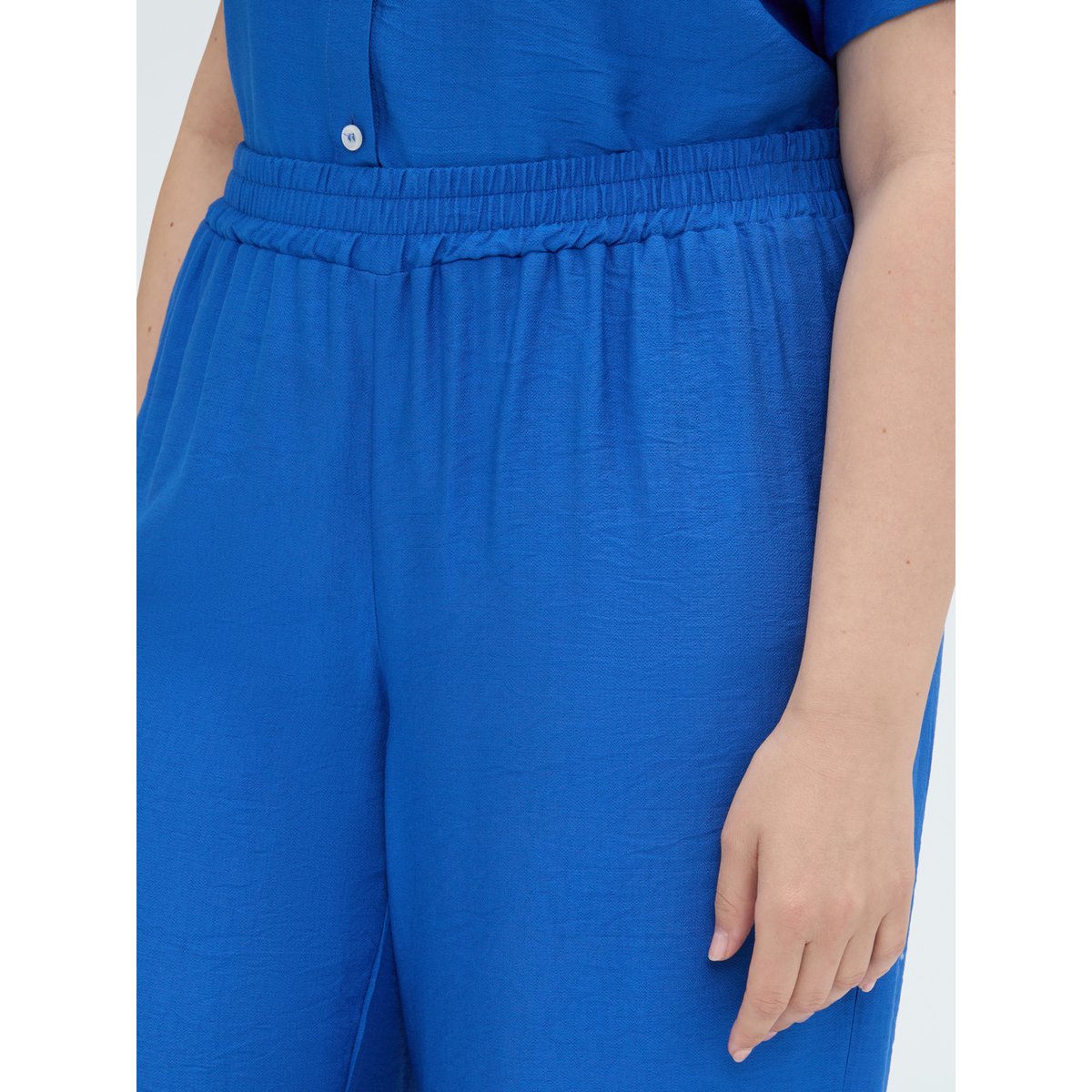Pantalon court en viscose bleuet, FIORELLA RUBINO