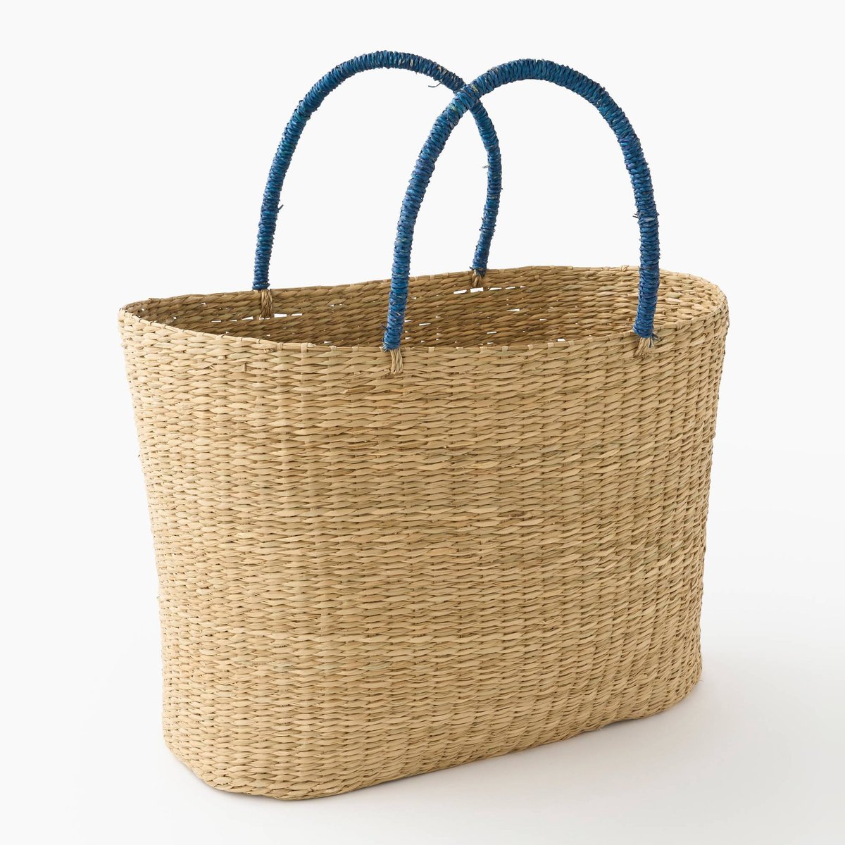 Panier ovale, L50x25x35cm, en jonc de mer naturel, MONOPRIX