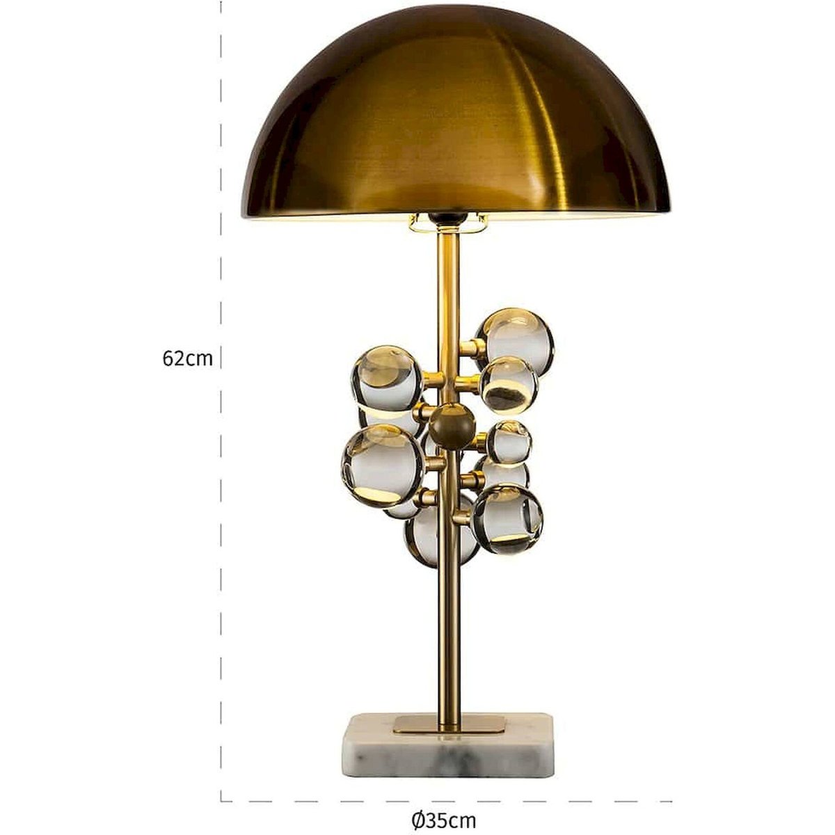 Lampe de table en marbre et verre bronze élégant, RECOLLECTION