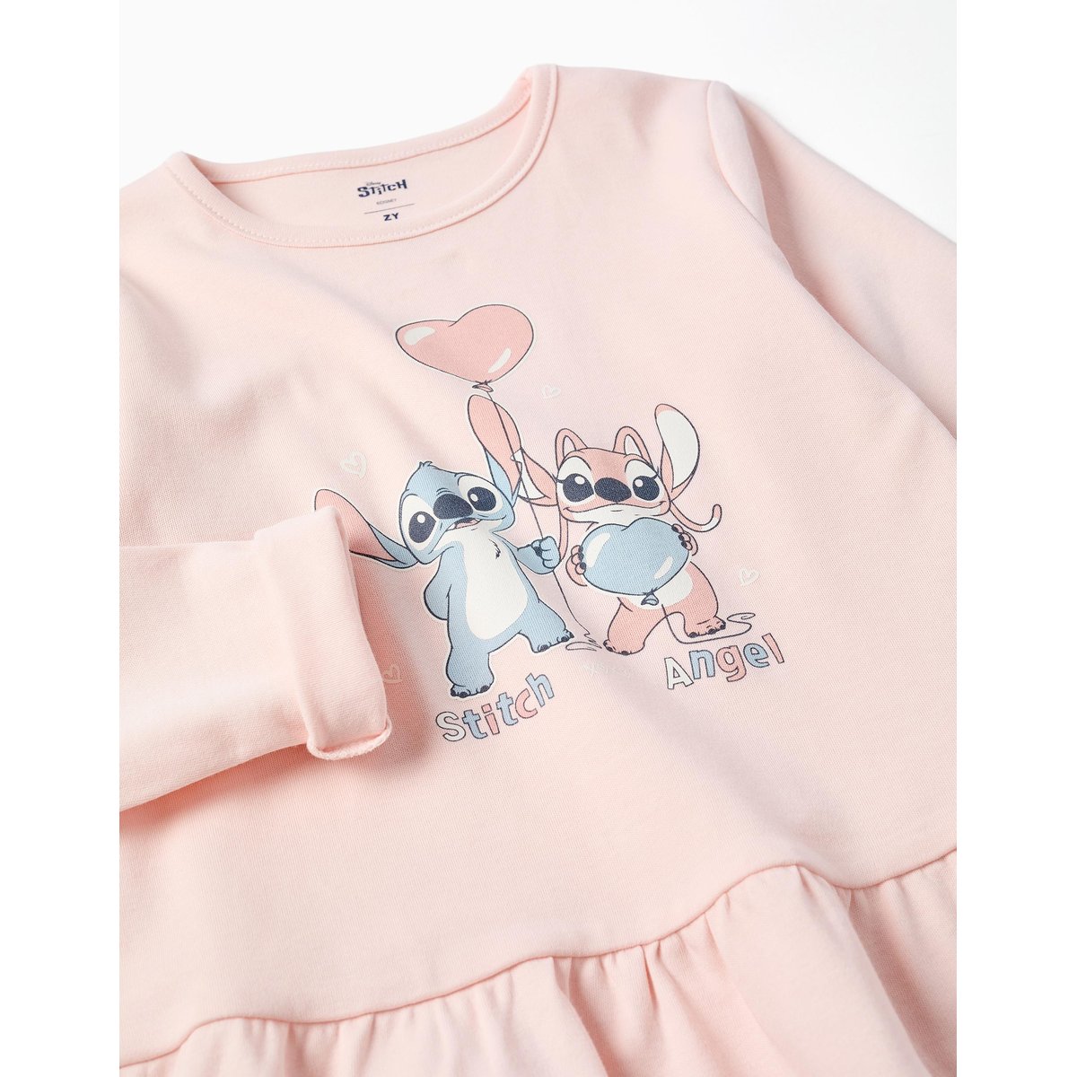 Pyjama long avec imprimé Stitch qui brille dans le noir rose clair, ZIPPY