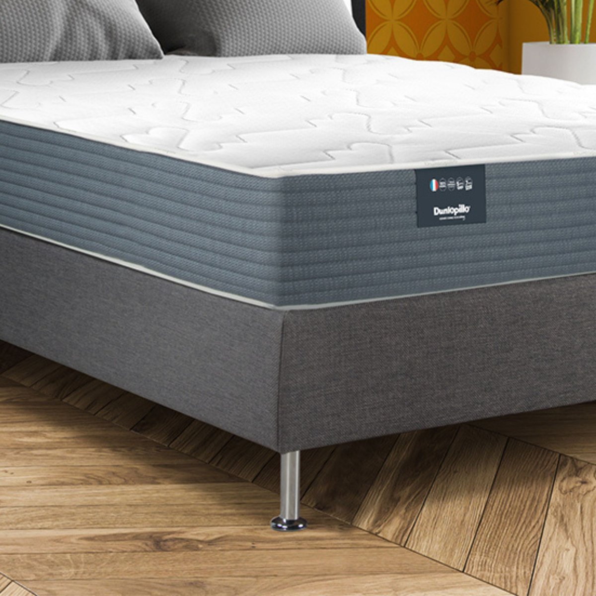 Matelas ressorts ensachés 26 cm IRIS 2 blanc, DUNLOPILLO