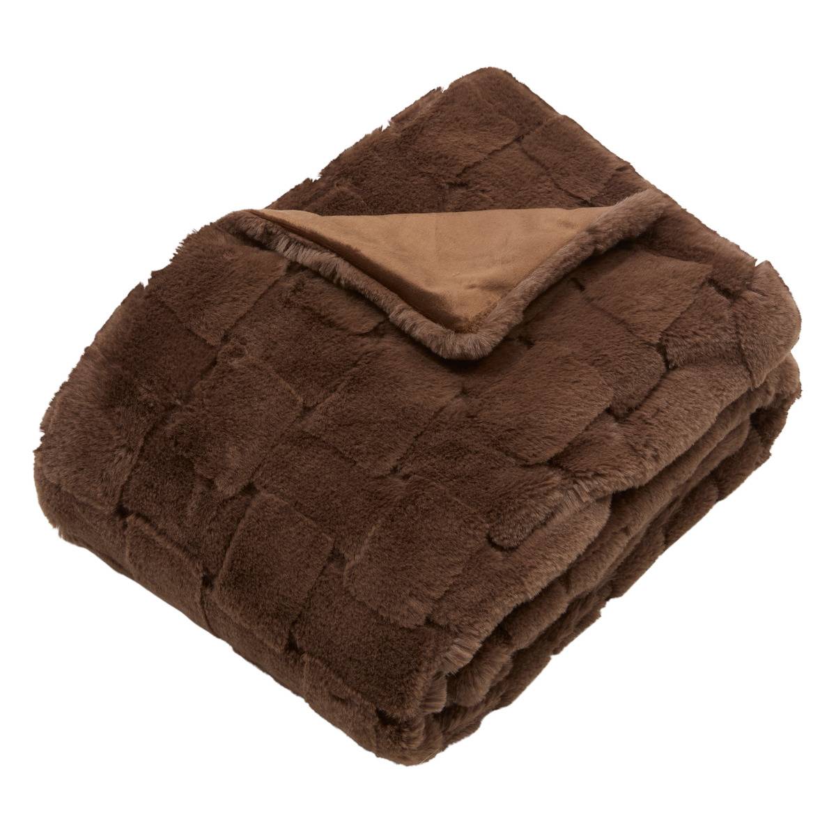 Plaid NALIA marron tonka, ATMOSPHERA