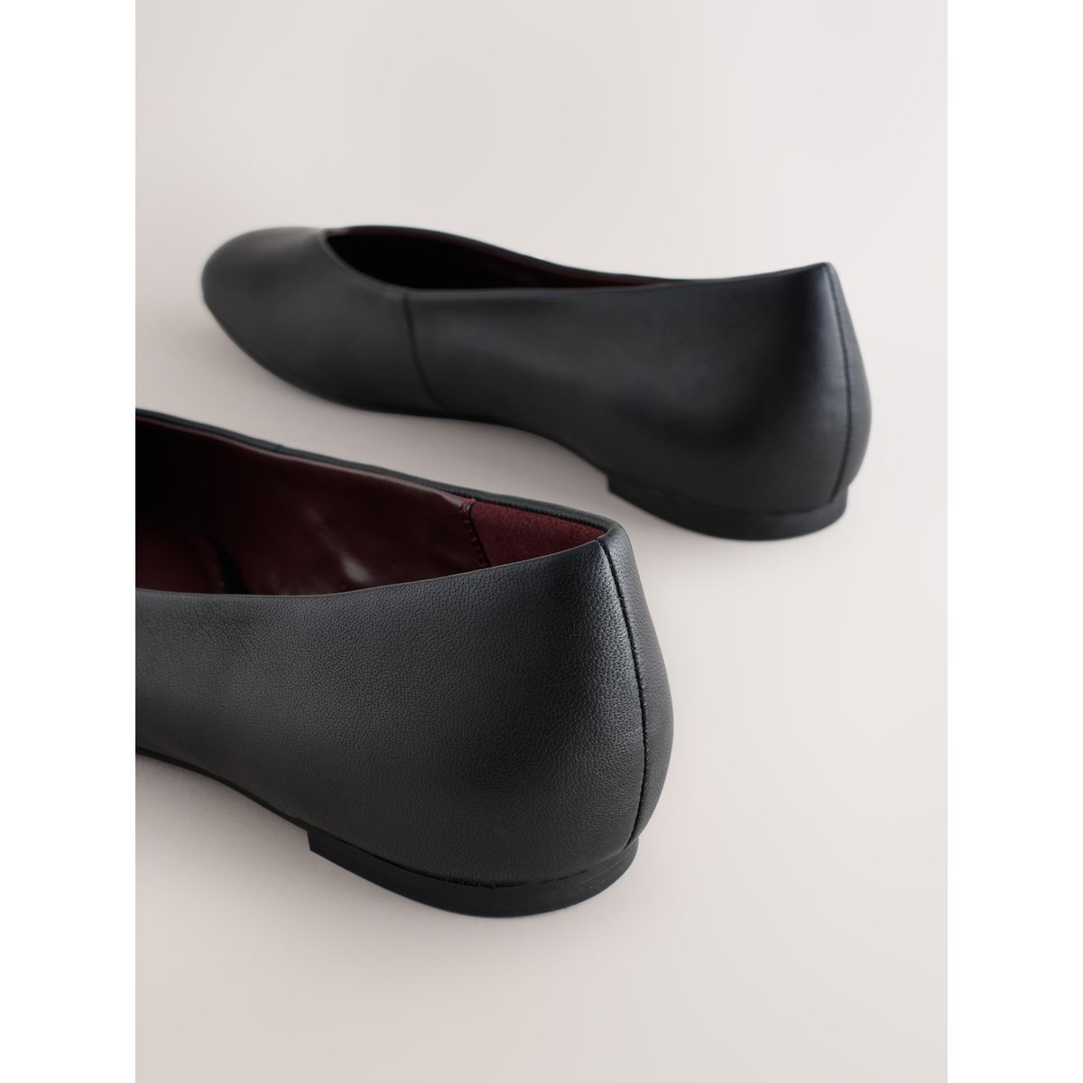 Ballerines en cuir carrées forever comfort® noir, NEXT