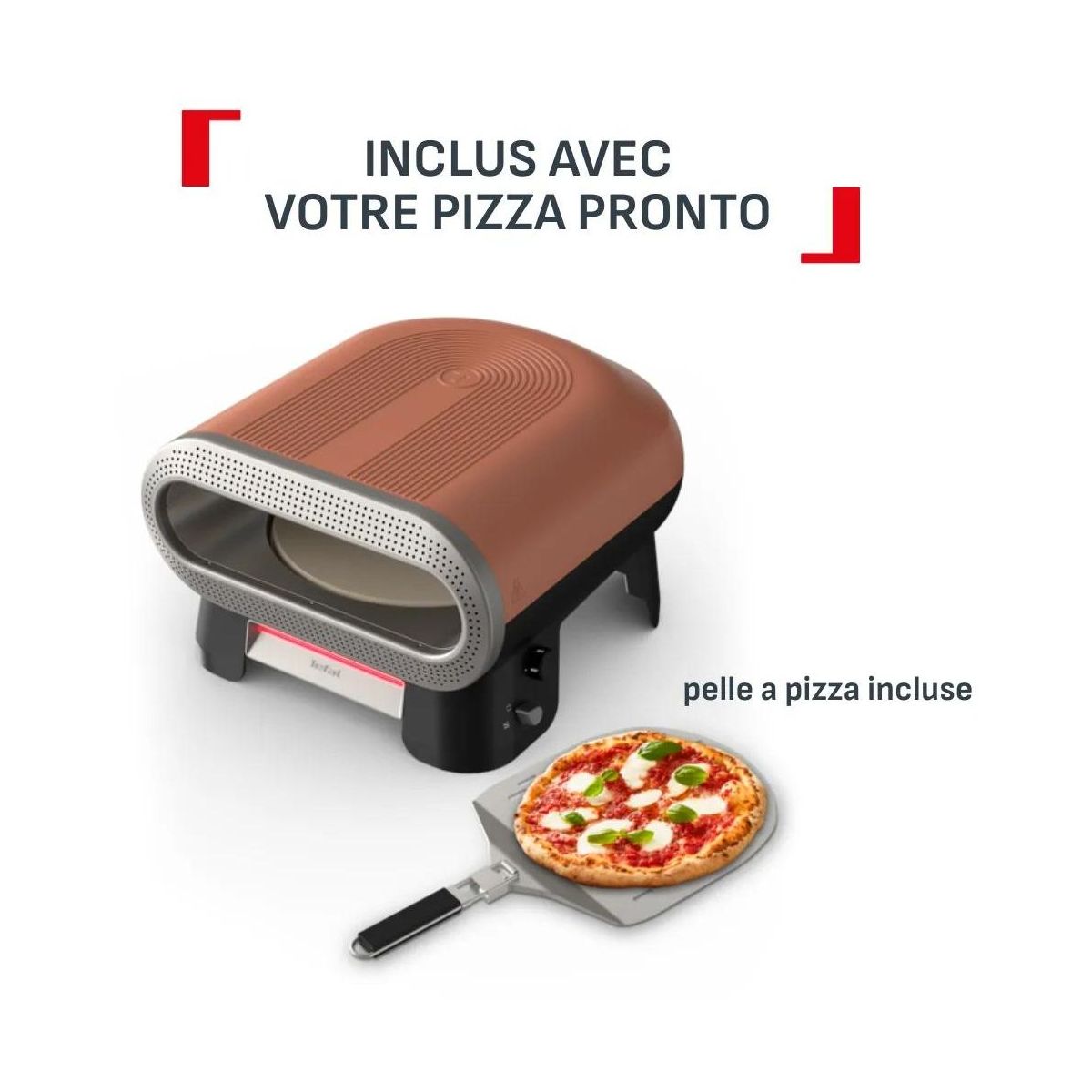 Four à pizza électrique Pronto JM600TE0 pizza 30 cm préchauffage 15 min, jusqu'à 400°C couleur unique, TEFAL