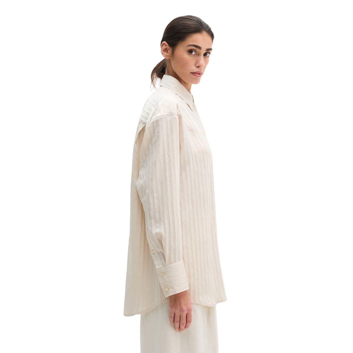 Blouse boyfriend loose en TENCEL™ Modal gris clair, MARC O'POLO