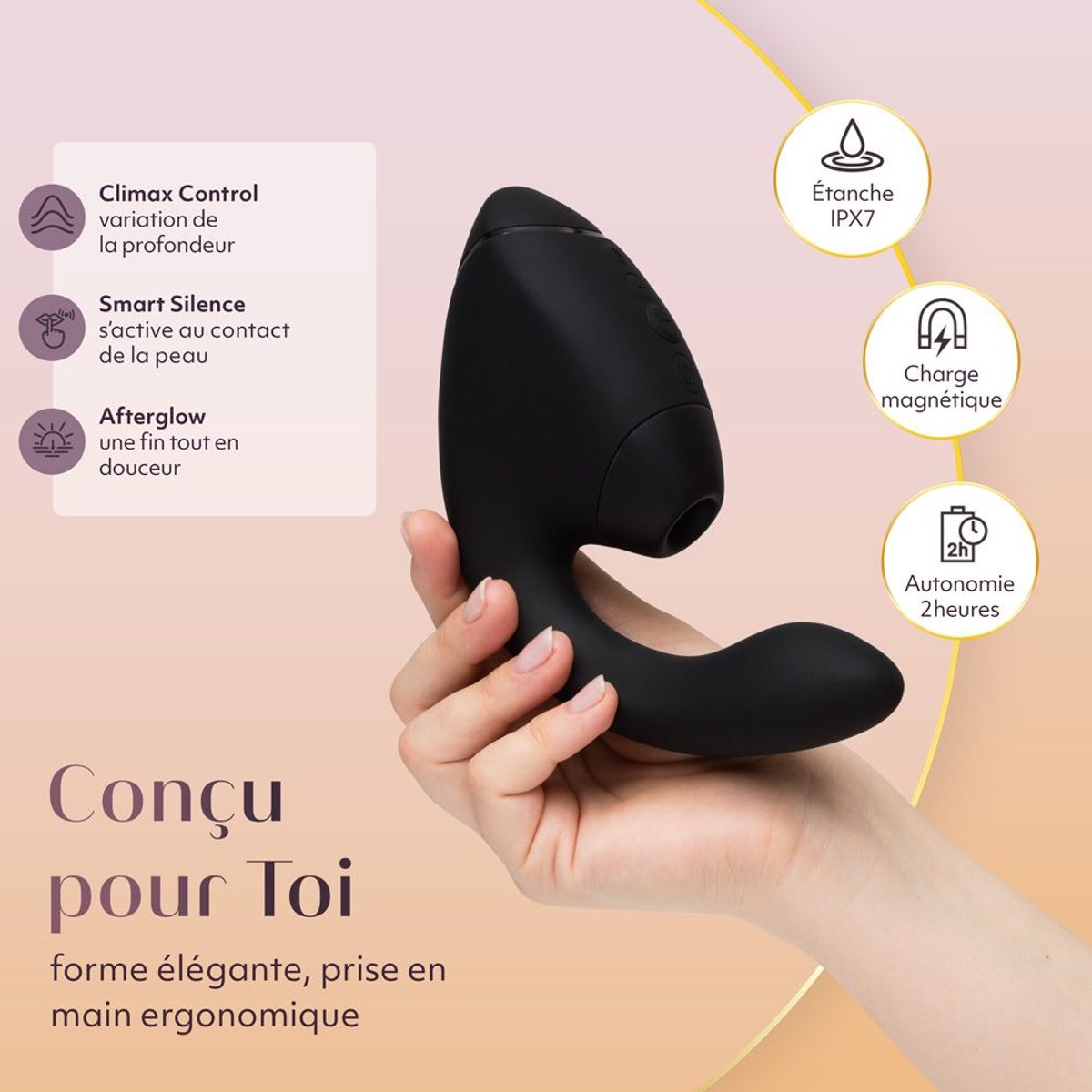 Stimulateur Clitoridien Next Duo 2 noir, WOMANIZER