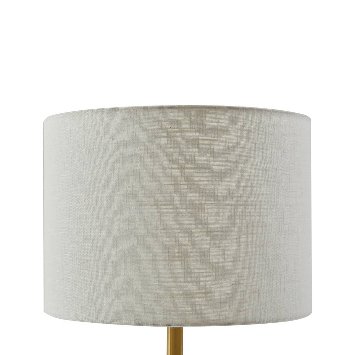 Lampe à poser en textile scandinave blanc, gris, or, LINDBY
