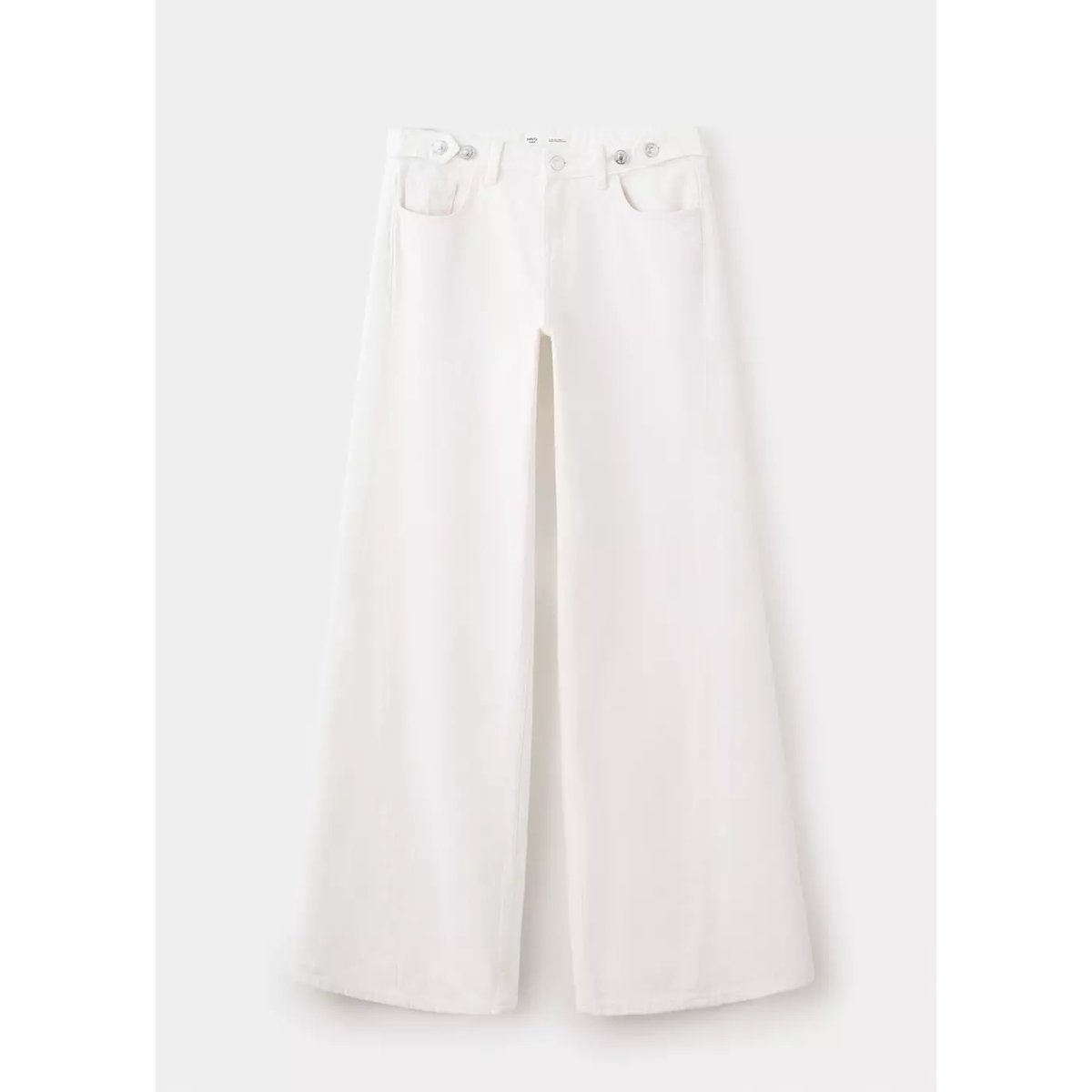 Jean wide leg détail passants blanc cassé, MANGO TEEN