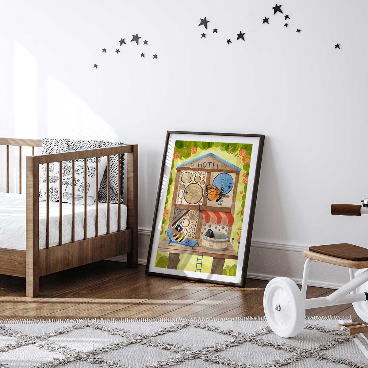Affiche enfant hôtel pour insectes affiche seule, HEXOA