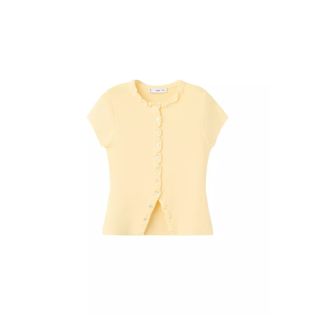 Pull-over maille fine boutons vanille, MANGO