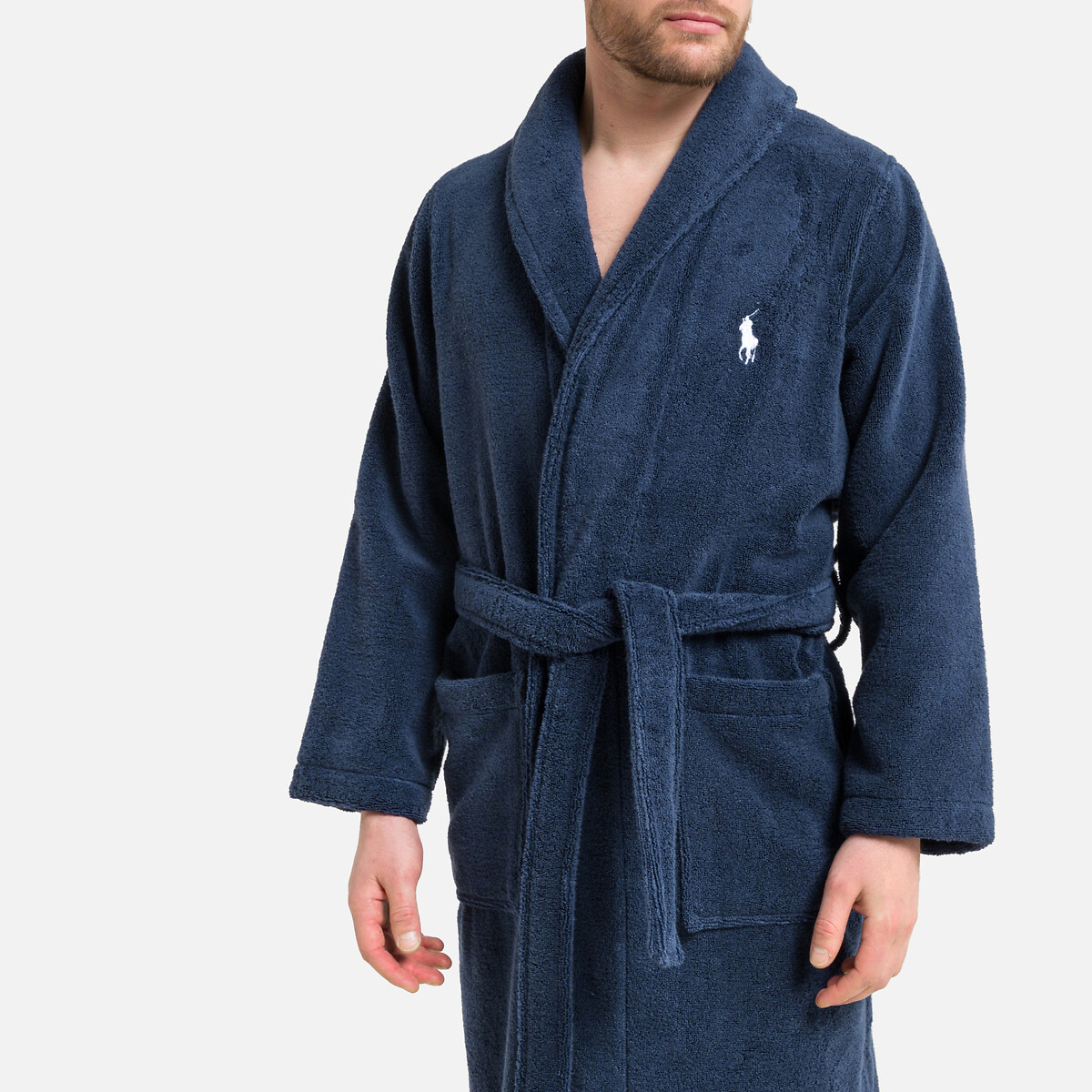 Badjas van badstofkatoen marineblauw, POLO RALPH LAUREN