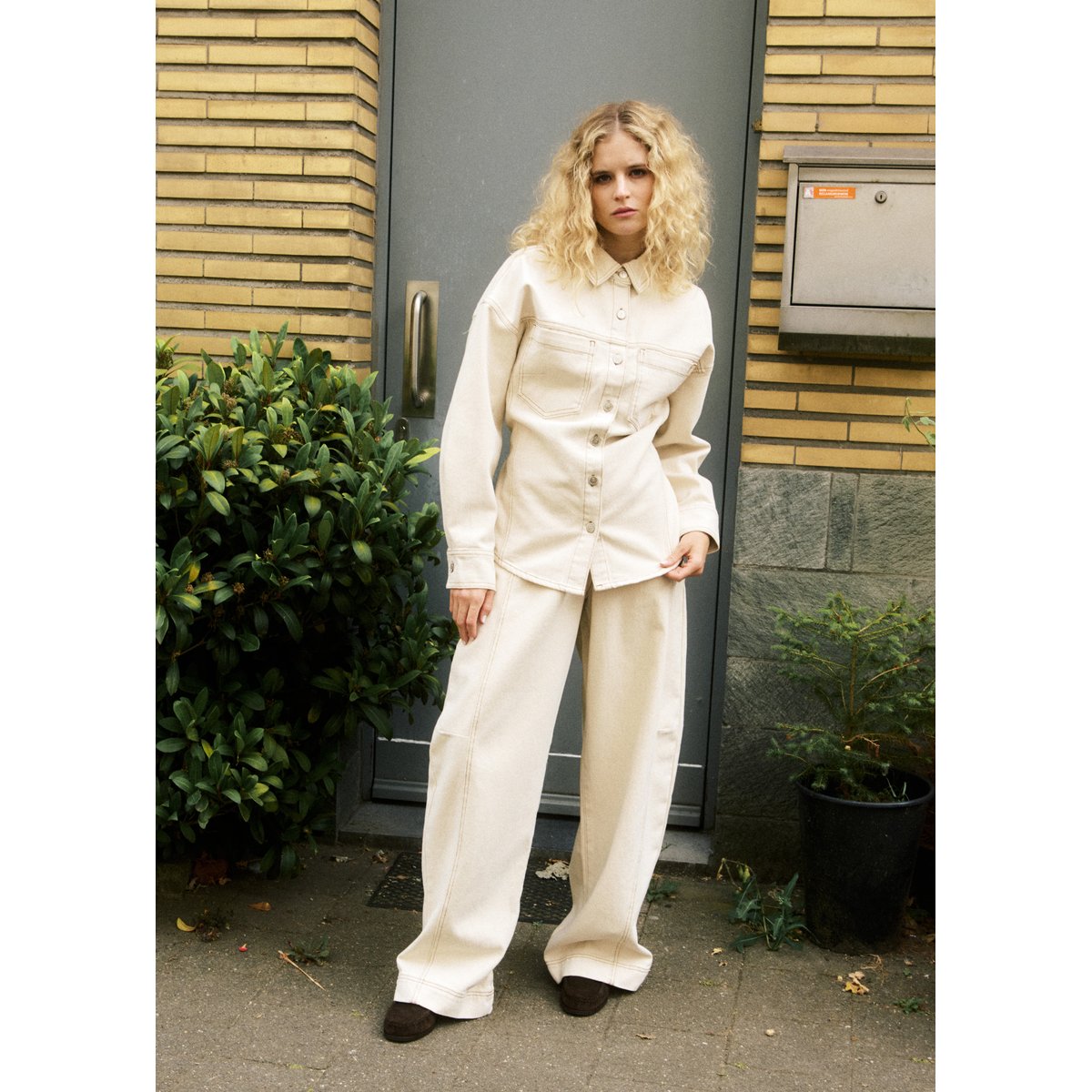 Chemise en coton DURAS beige crème, FRNCH