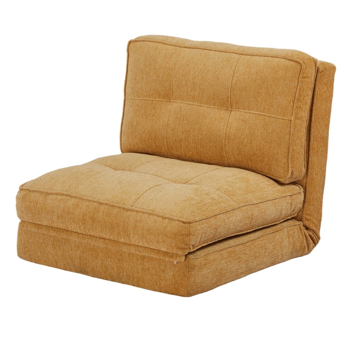 Fauteuil chauffeuse convertible en tissu, BRAGA jaune, NORDLYS