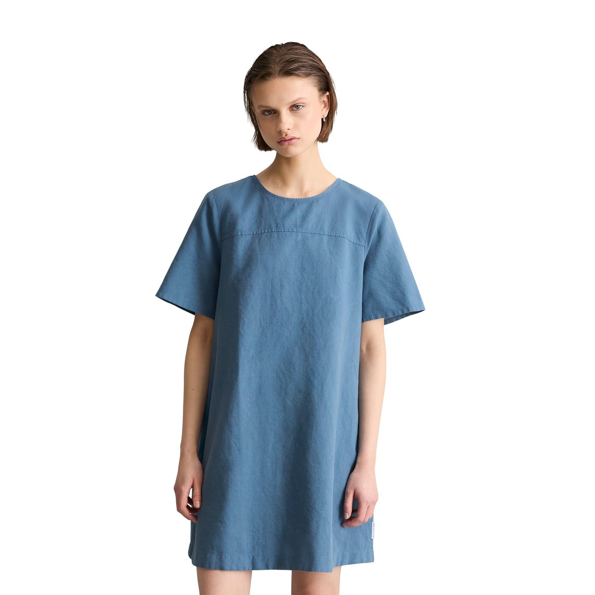 Robe relaxed en mélange de lin et de coton bleu, MARC O’POLO DENIM