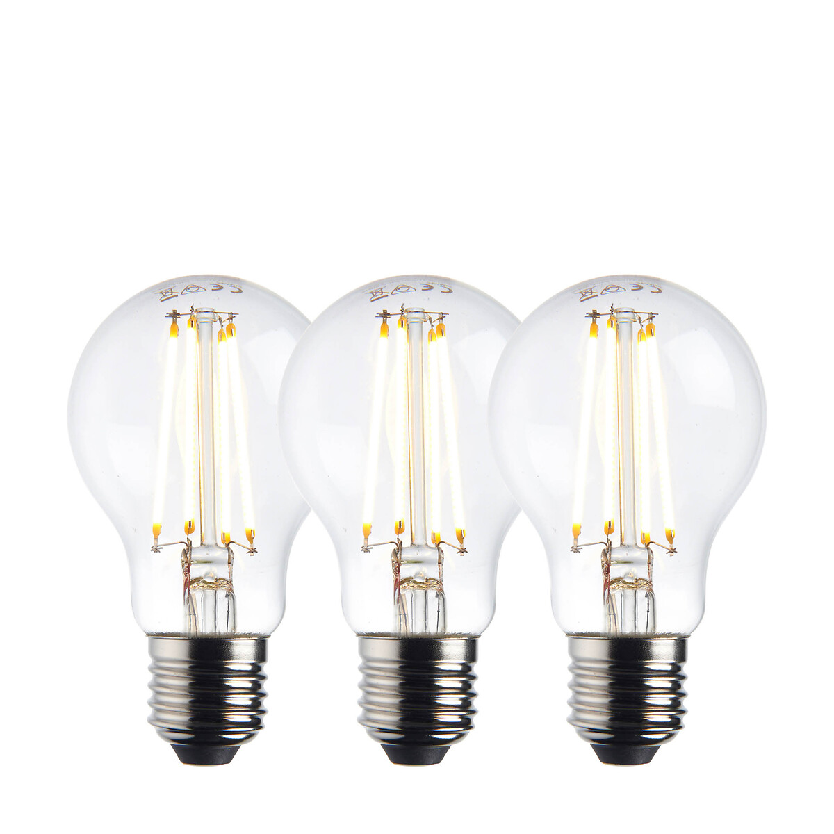 3-Pack E27 GLS LED Filament Bulbs in Clear transparent, ÉDITÉ