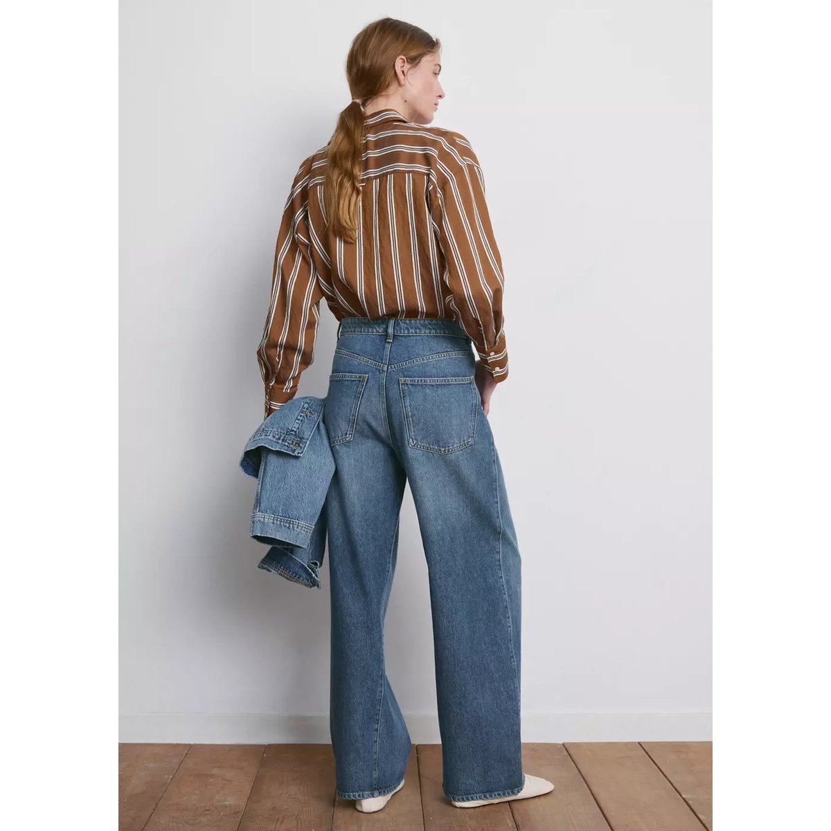 Jean balloon taille normale bleu moyen, MANGO