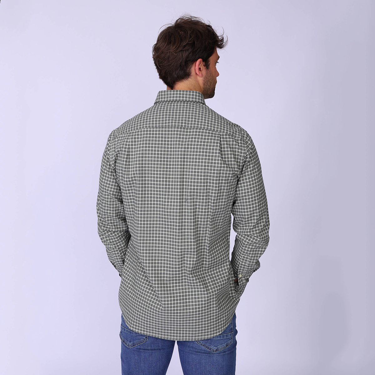 Chemise à carreaux Henric kaki, MISE AU GREEN