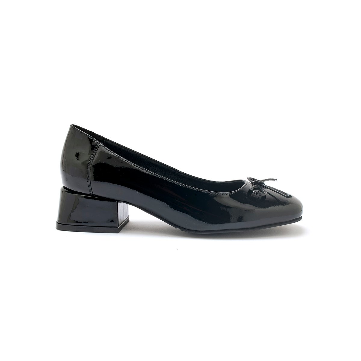 Escarpins vernis talon bloc vernis noir, PEDICONFORT
