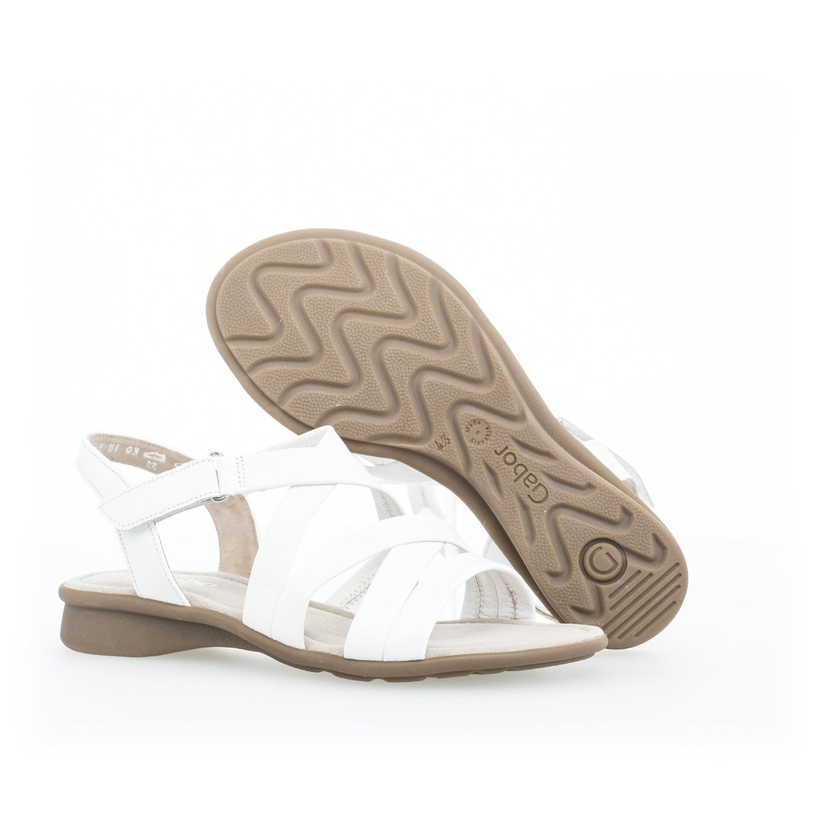 Sandales en cuir blanc, GABOR