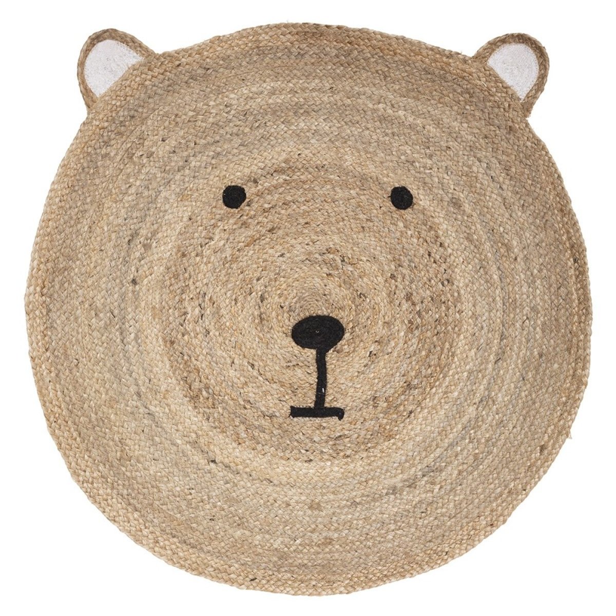 Tapis rond jute ourson D100 beige, ATMOSPHERA