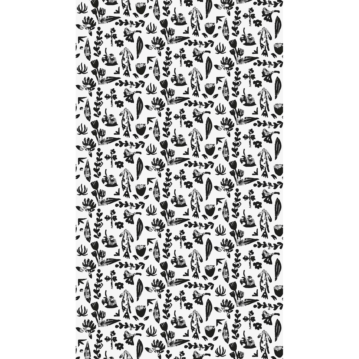 Papier peint fleur noire intissé, HEXOA