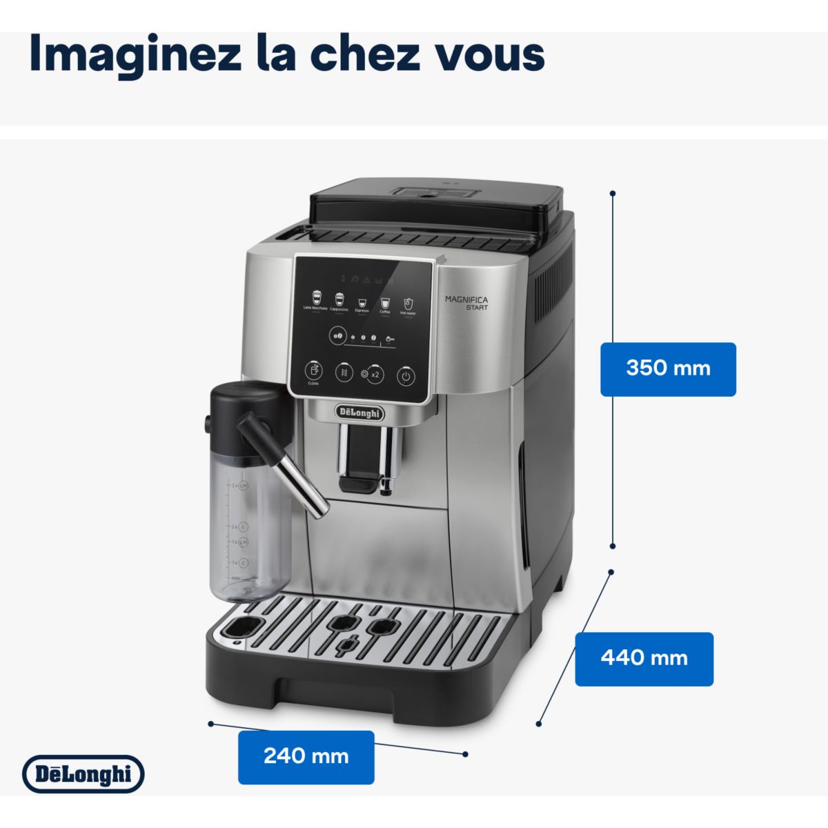 Expresso Broyeur FEB22.82.SB Magnifica Start Argent couleur unique, DELONGHI