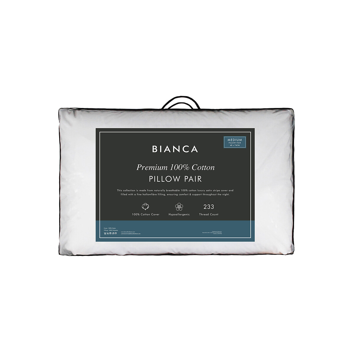 Premium Cotton Stripe Pillow white, BIANCA FINE LINENS