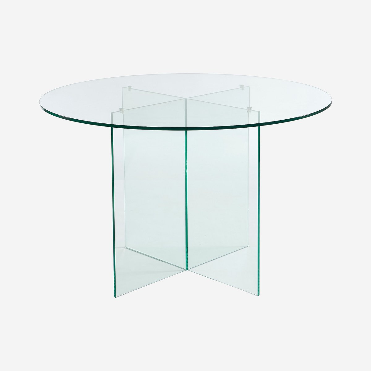 Table ronde en verre trempé FICHET transparent, HABITAT