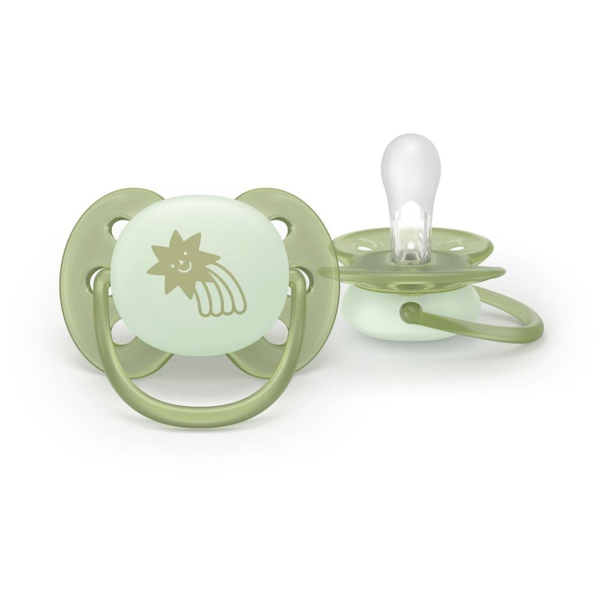 Lot de 2 sucettes Ultra Soft 0-6 mois vert, PHILIPS AVENT