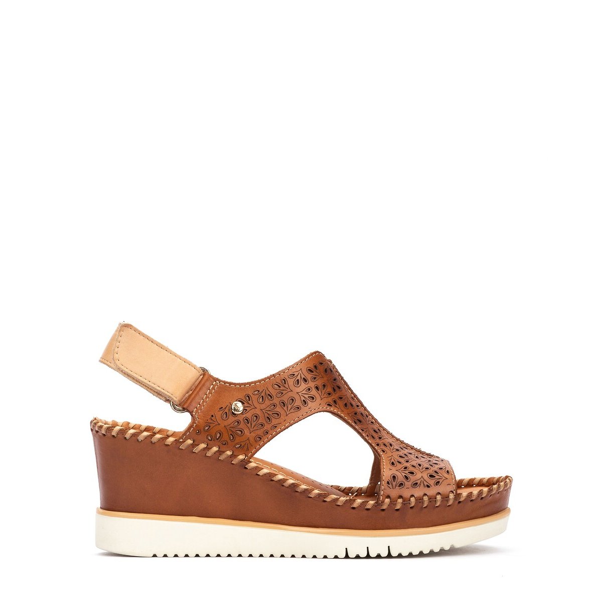 Sandales compensées en cuir Aguadulce cognac, PIKOLINOS
