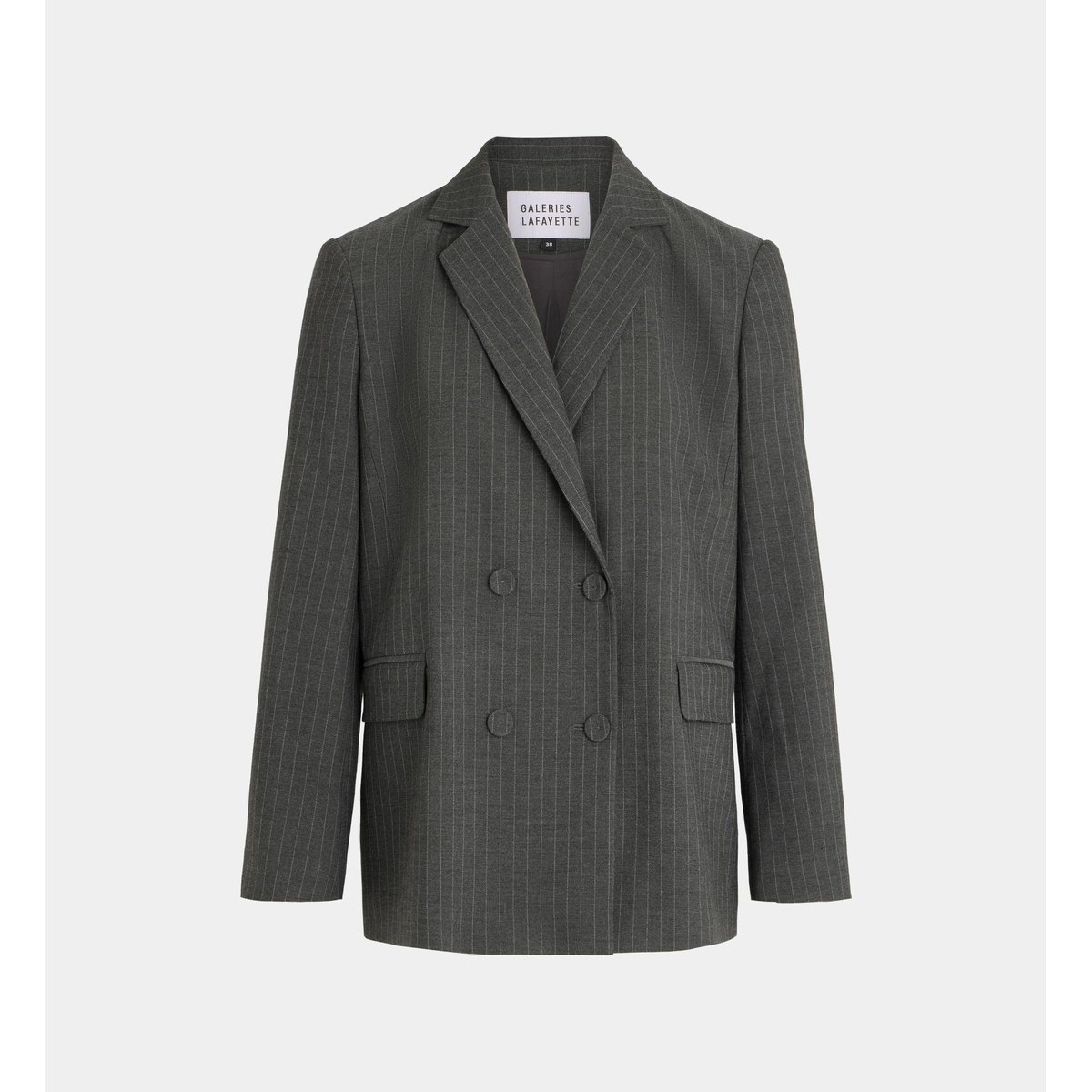 Veste de tailleur droite axel ten rayures recyclée gris moyen, GALERIES LAFAYETTE