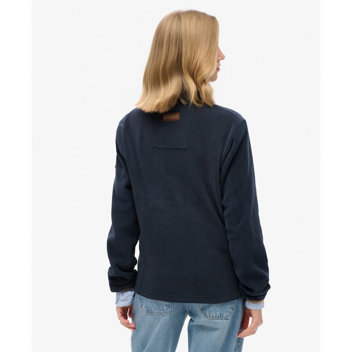 Polaire à demi-fermeture zippée Estate bleu marine éclipse, SUPERDRY
