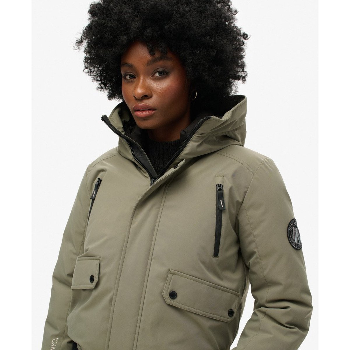 Bomber rembourré City vert olive poudré, SUPERDRY