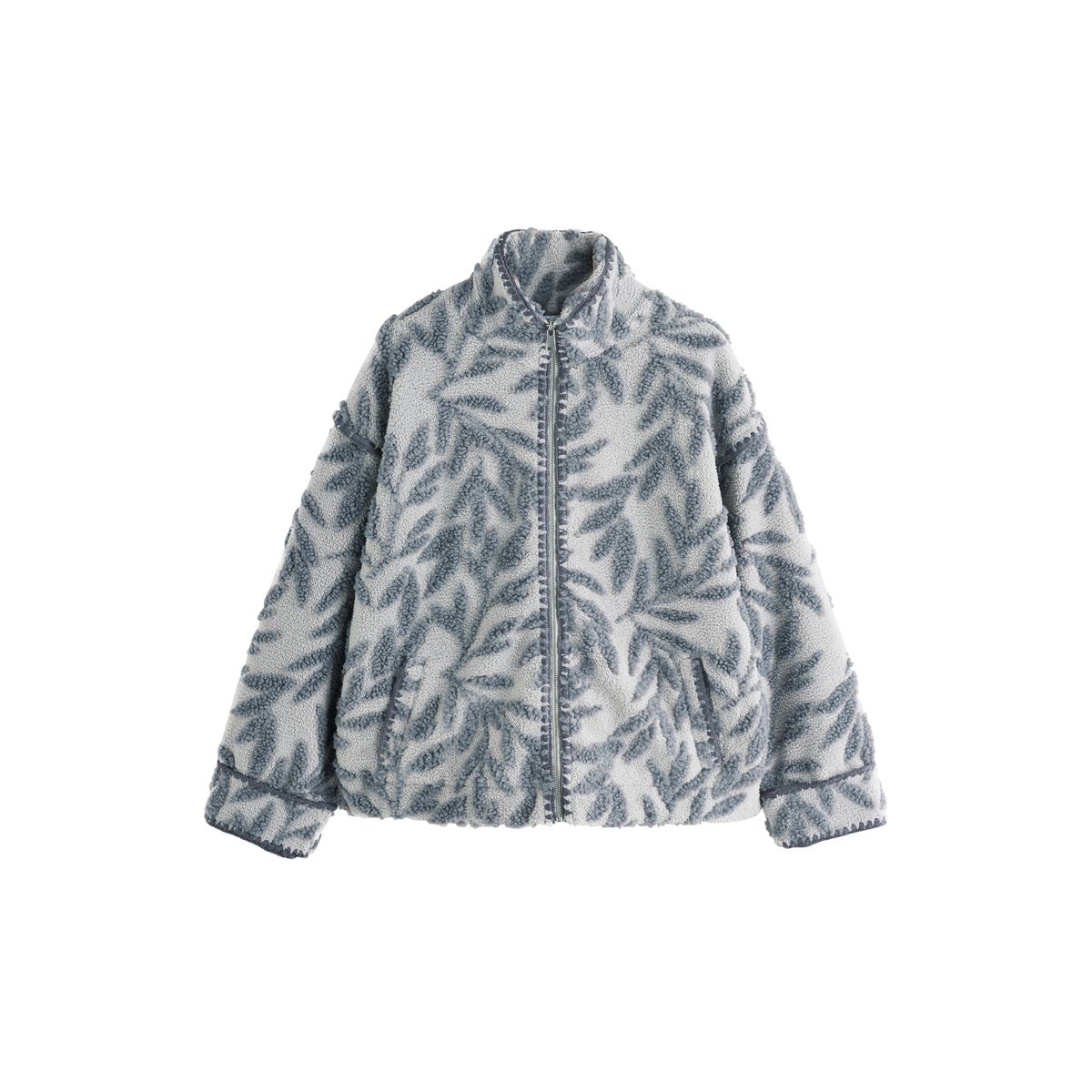 Veste borgana à motif floral zippée gris, NEXT