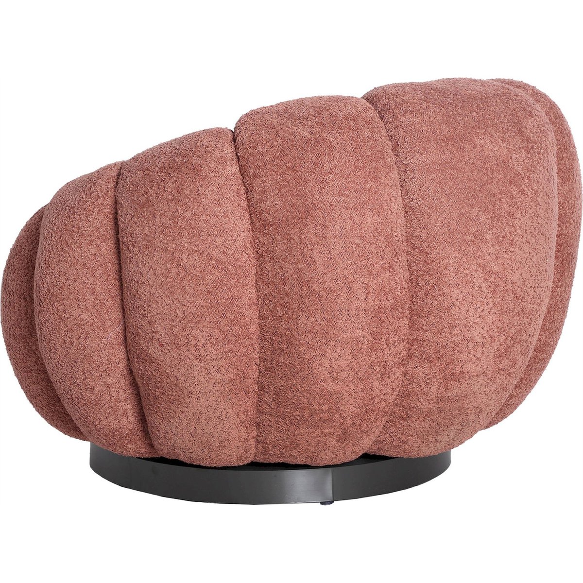 Fauteuil pivotant en coton bouclé terracotta coton bouclé, RECOLLECTION