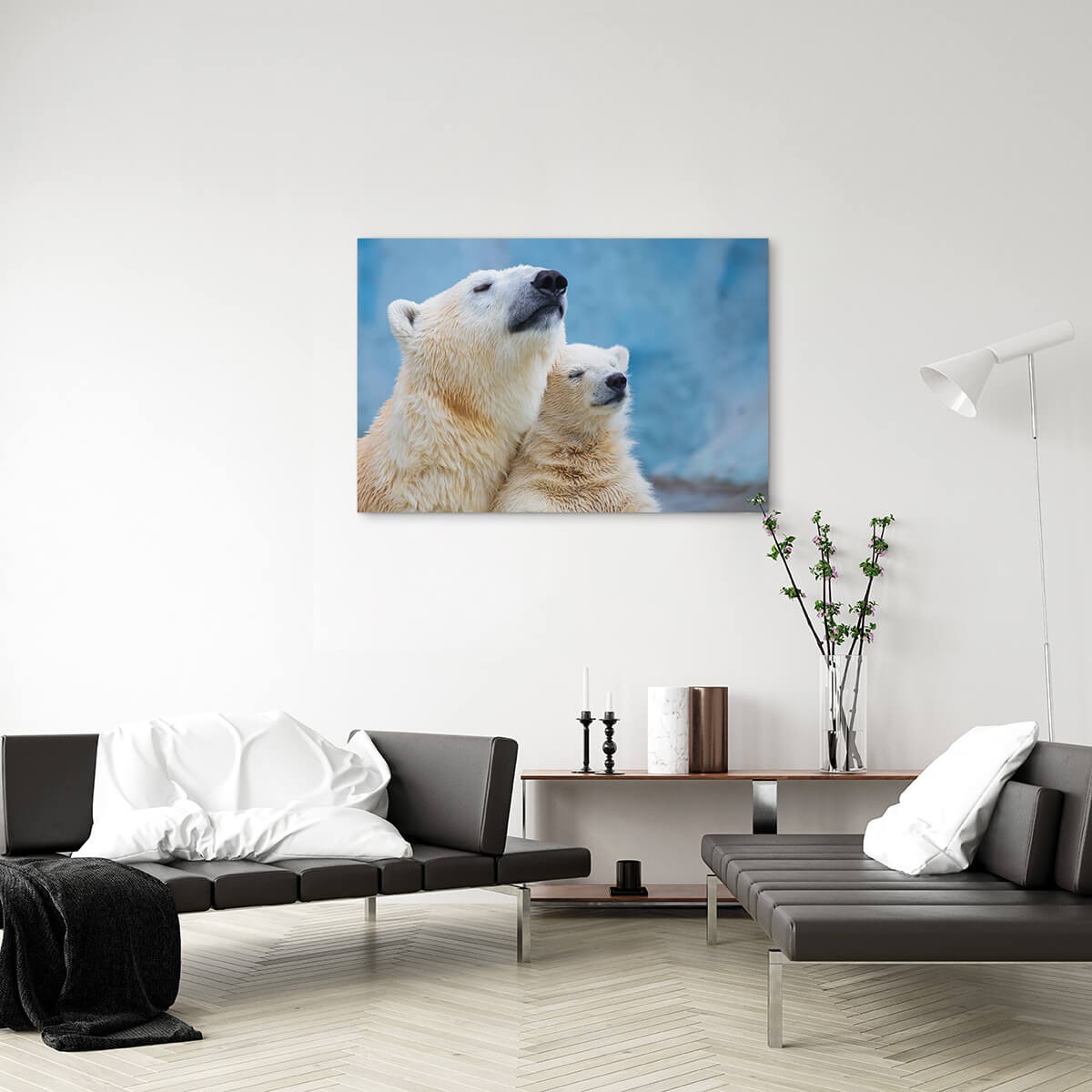 Tableau Mural Famille D'ours ANIMAUX tableau en verre synthétique, CEANOTHE