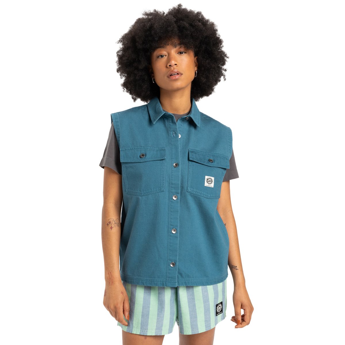 Chemise à manches courtes JOLK bleu real teal, QUIKSILVER