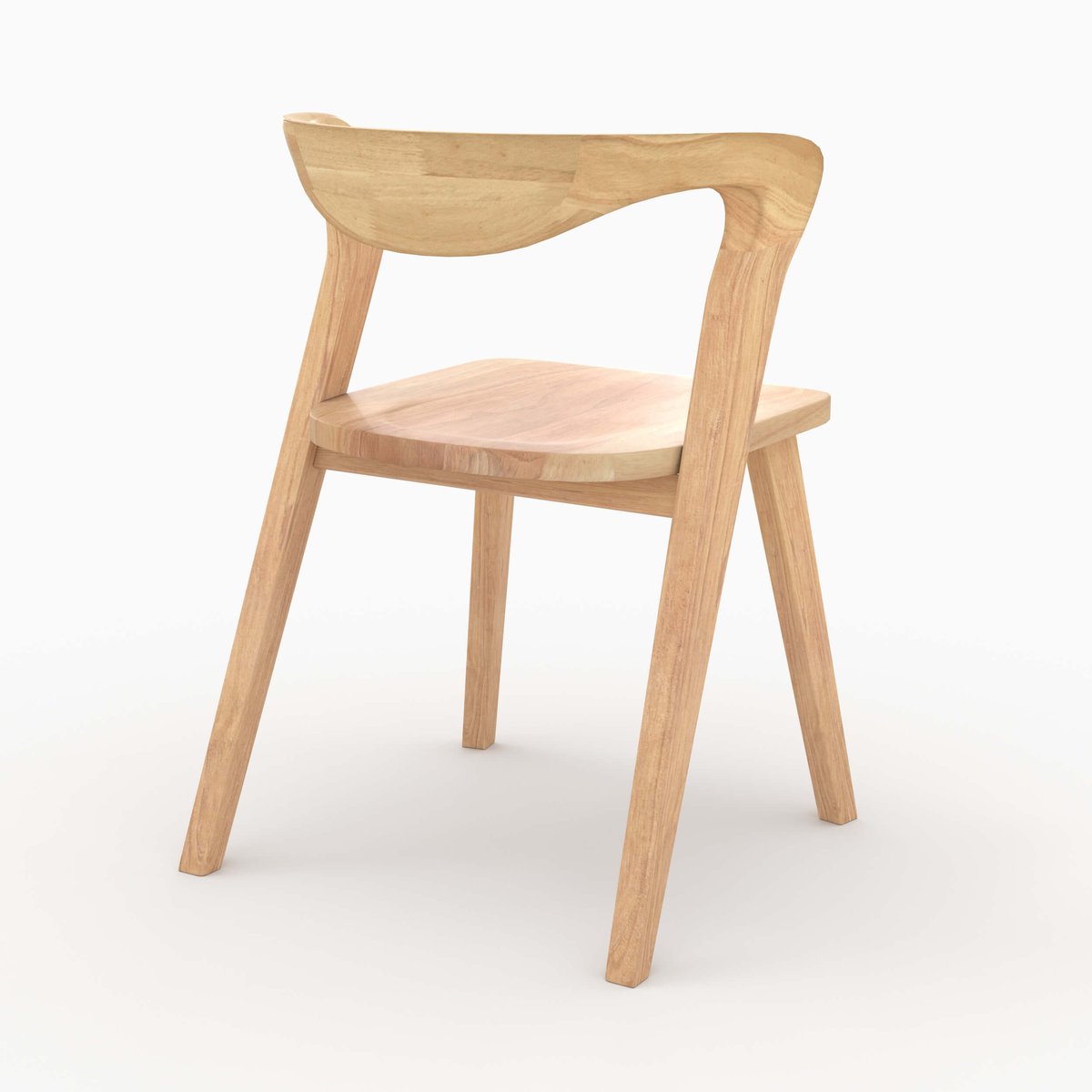 Chaise en bois d'hévéa - VEGA marron clair, MAISON PAVANE