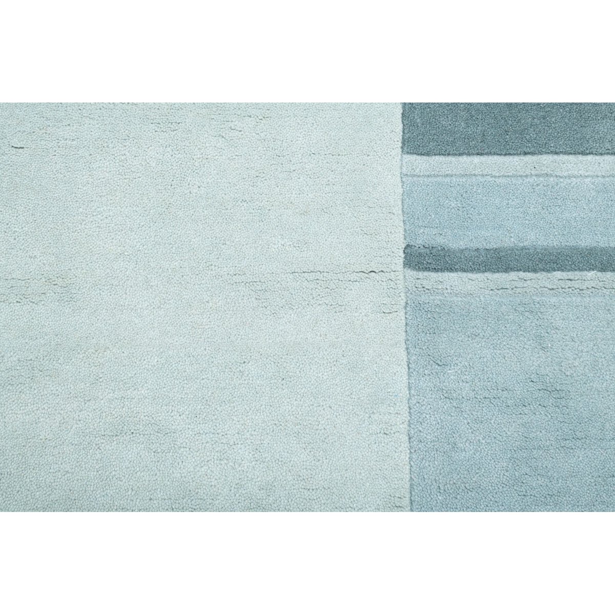 Tapis en laine vierge noué à la main bleu clair, THEKO