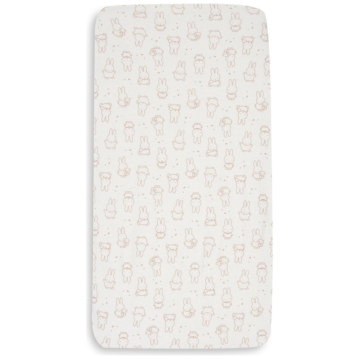 Drap housse en jersey blanc, terracotta, JOLLEIN